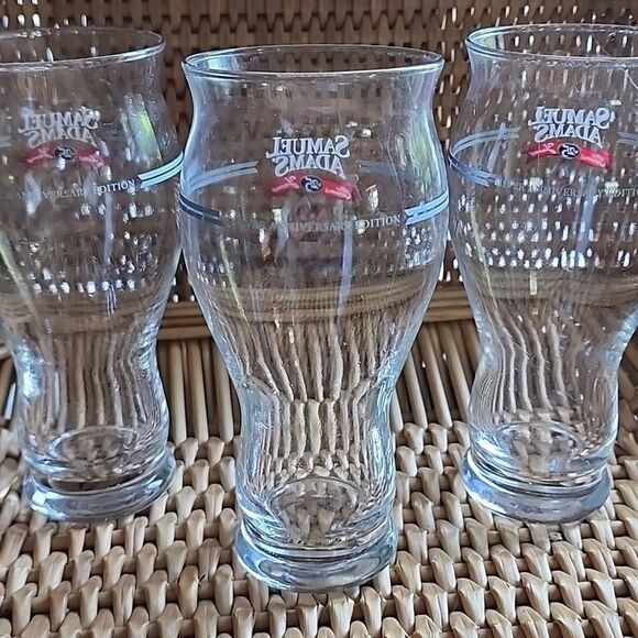 25th Silver Anniversary Samuel Adams Beer Glasses Set Of 3 - Picture 3 of 5